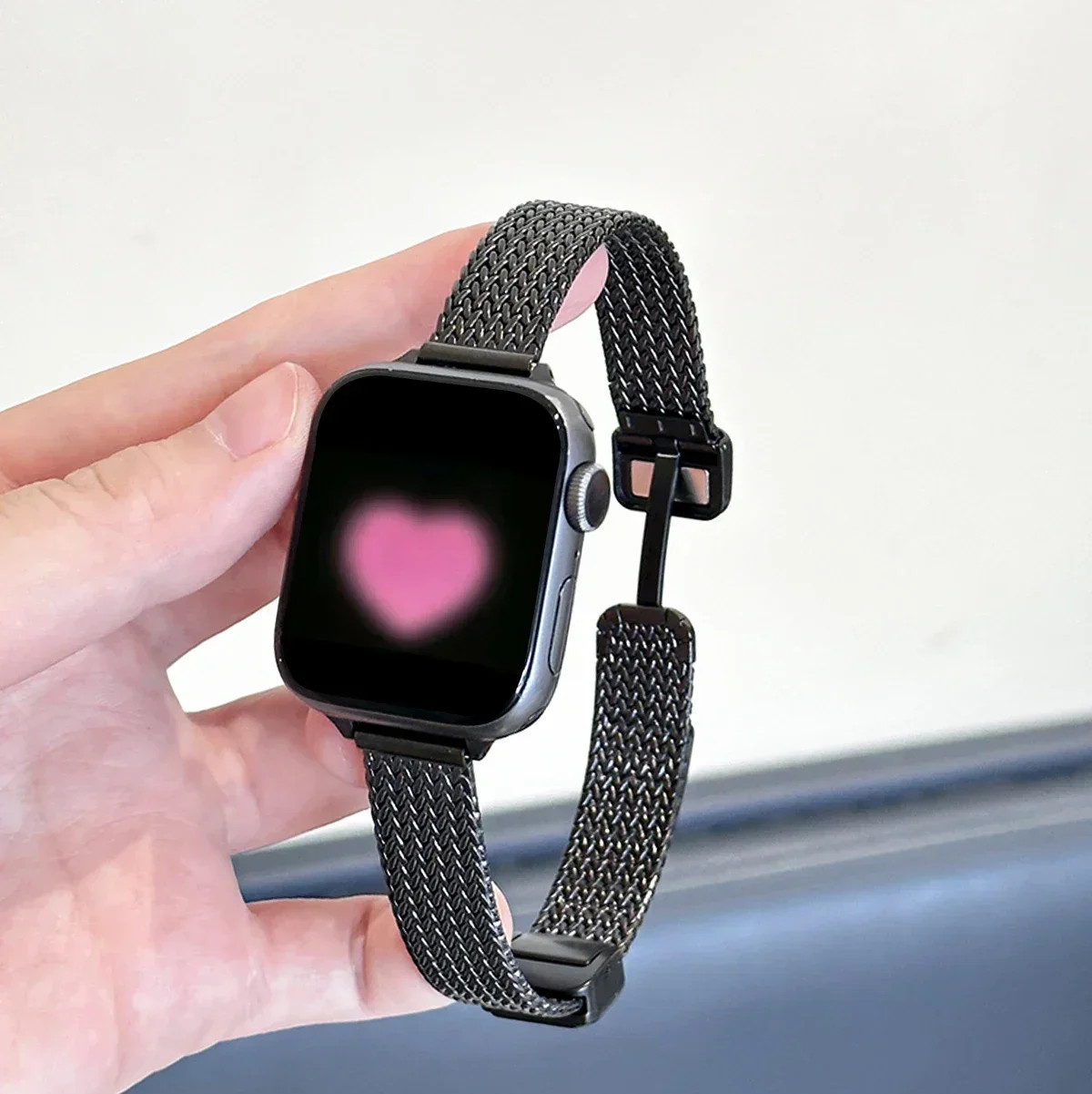 Women Slim Steel Strap Magntic Loop Watch Band 38mm 40mm 41mm 42mm 44mm 45mm