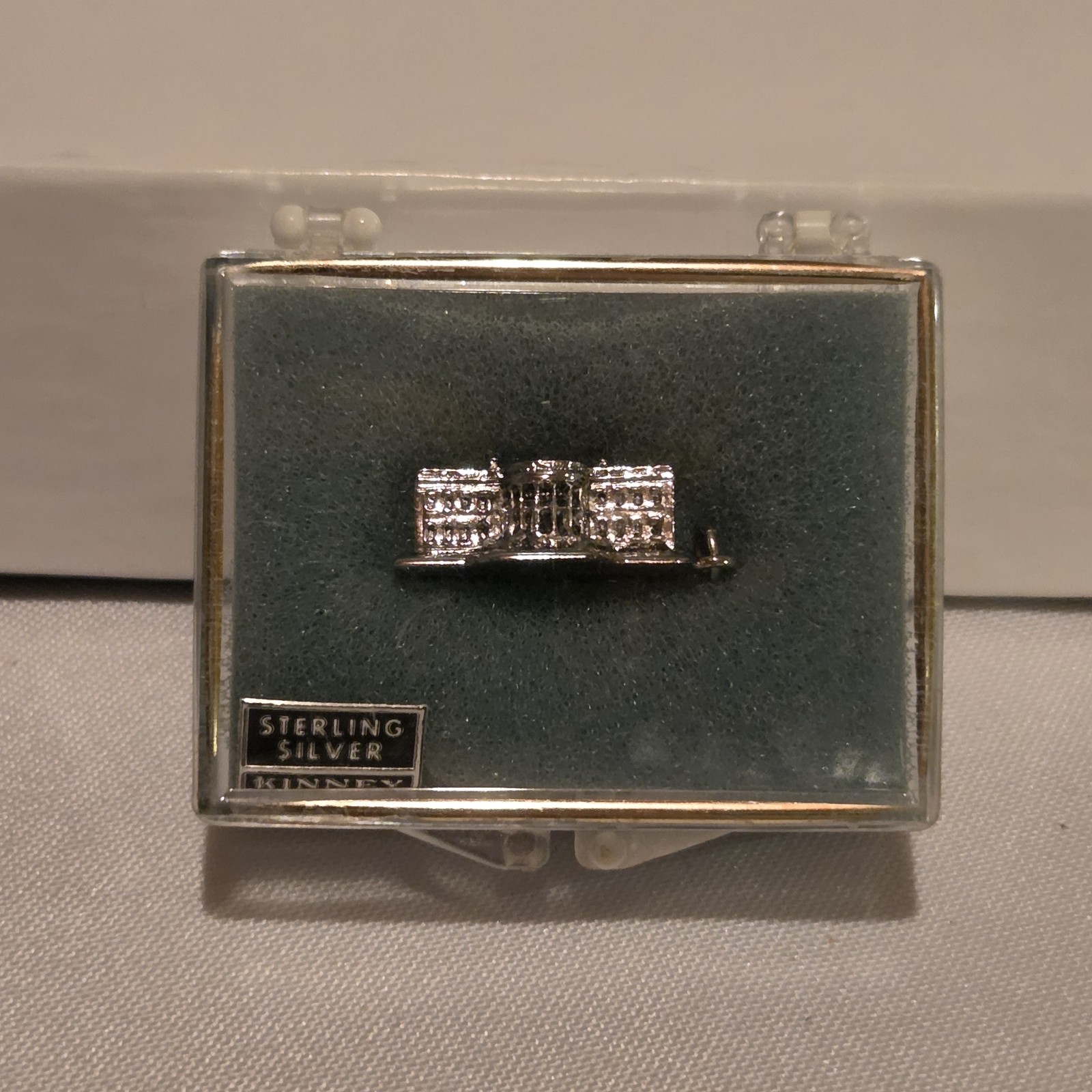 Vintage 1960s Kinney Sterling Silver 3D White House Building Charm Pendant
