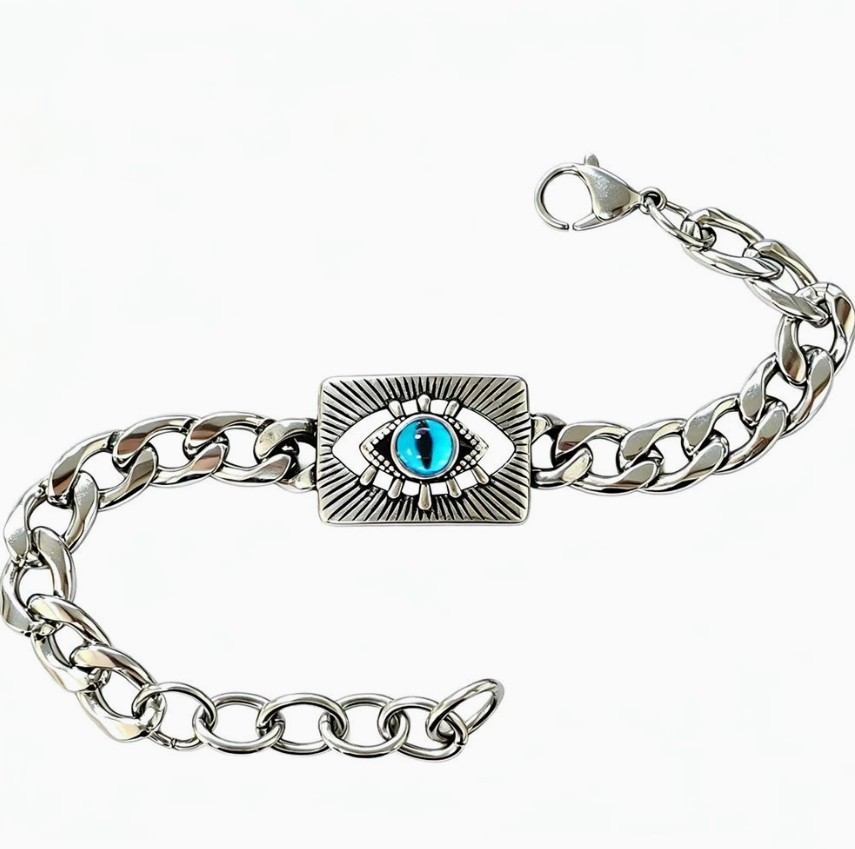 New men’s minimalist stainless steel hip-hop bracelet with a personalized trend