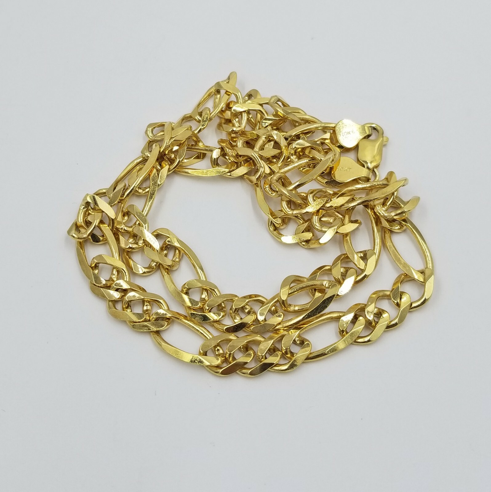 8mm 26″ SOLID 10k Gold Figaro Link Chain Necklace Authentic 10k Yellow Gold