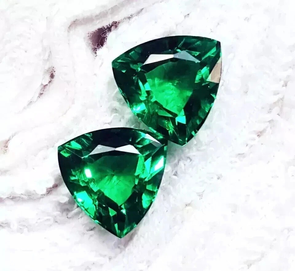 Colombia Emerald Pair 2 Pcs Natural 17-18 Ct Loose Untreated Gemstone Certified