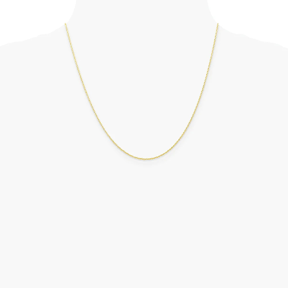 10K Yellow Gold .7mm Carded Cable Rope Chain Necklace 16″-24″
