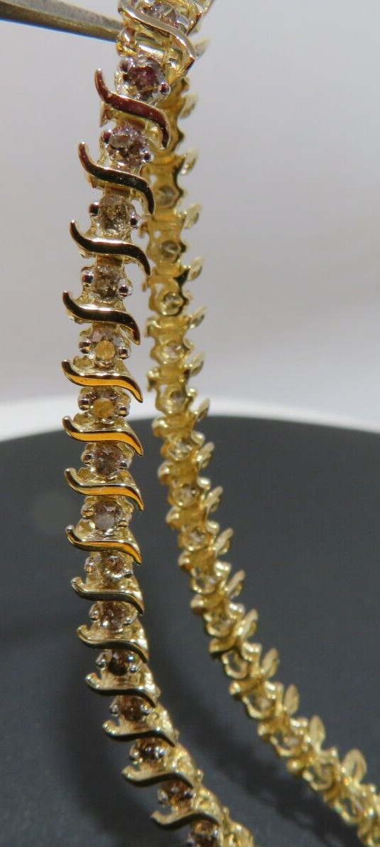 10K LADIES DIAMOND TENNIS BRACELET 1.00 tcw 7″ LONG 4.49 MM WIDE 6.42g(6132597-9