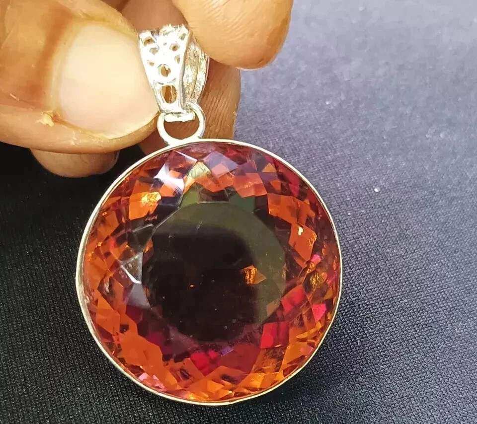 Natural 54.5 CT+ Certified Zultanite 7 Color Gemstone Pendant 925 Silver Jewelry