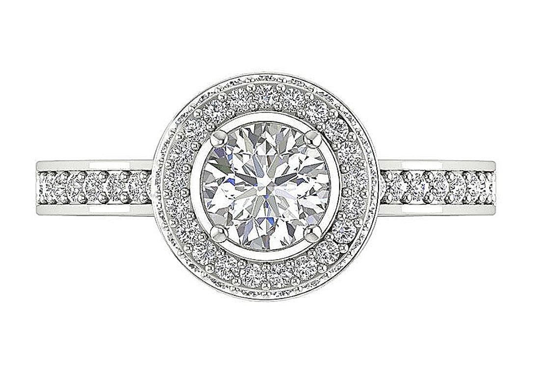 VS F 1.60 Ct Solitaire Engagement Ring Lab Grown Diamond 14K White Gold 11.00 MM