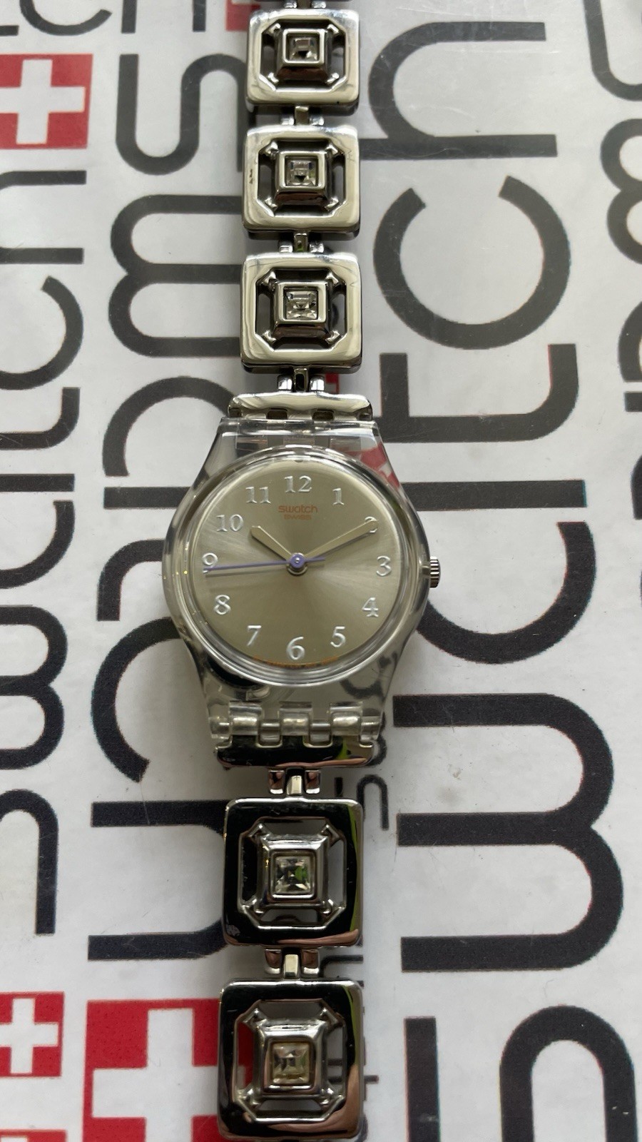 Swatch Pure & Shine LK303G Standard Ladies 25mm Stainless Steel Bracelet