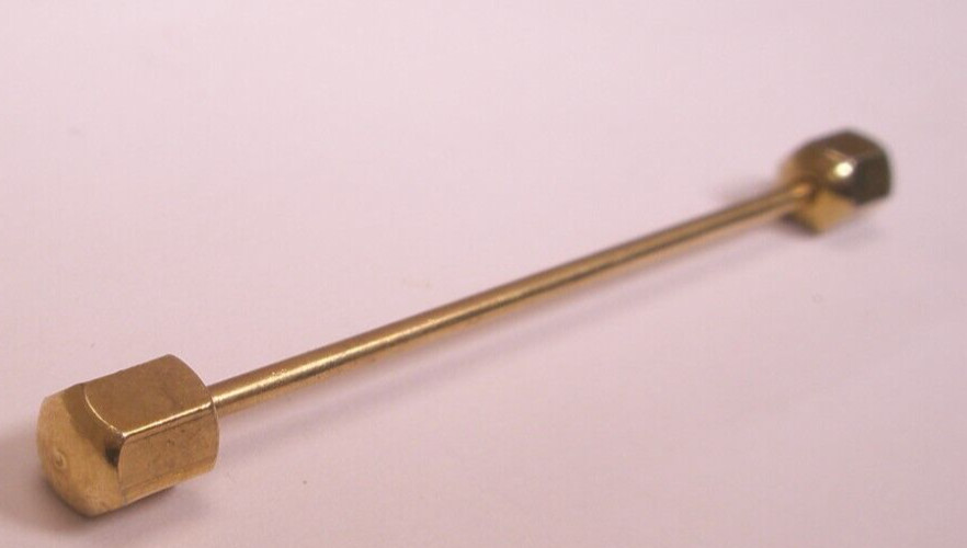 2-1/8″ Screw On Rounded-Hexagon-Ends Gold Tone Vintage Collar Bar L492