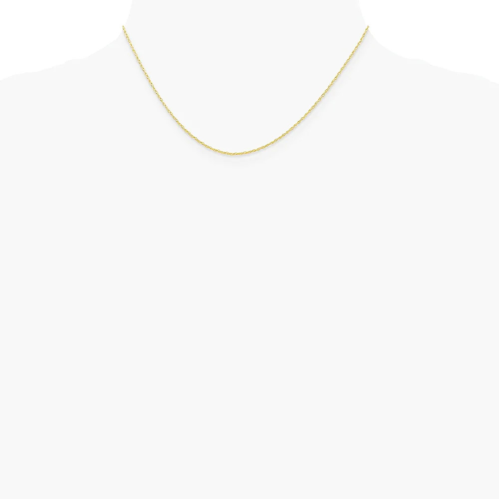 10K Yellow Gold .7mm Carded Cable Rope Chain Necklace 16″-24″