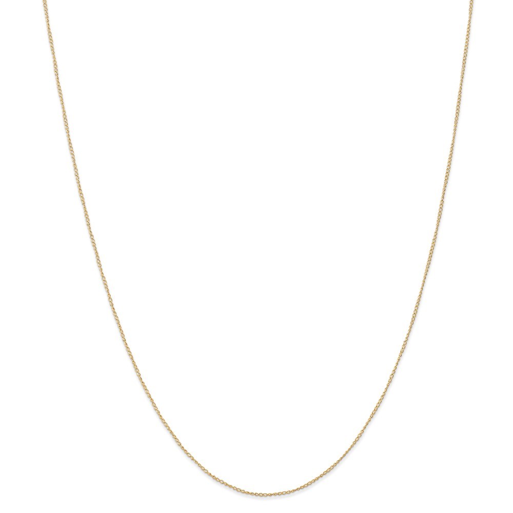 14k Yellow Gold 0.50mm Pendant Curb Chain w/ Spring Ring 16″ – 24″