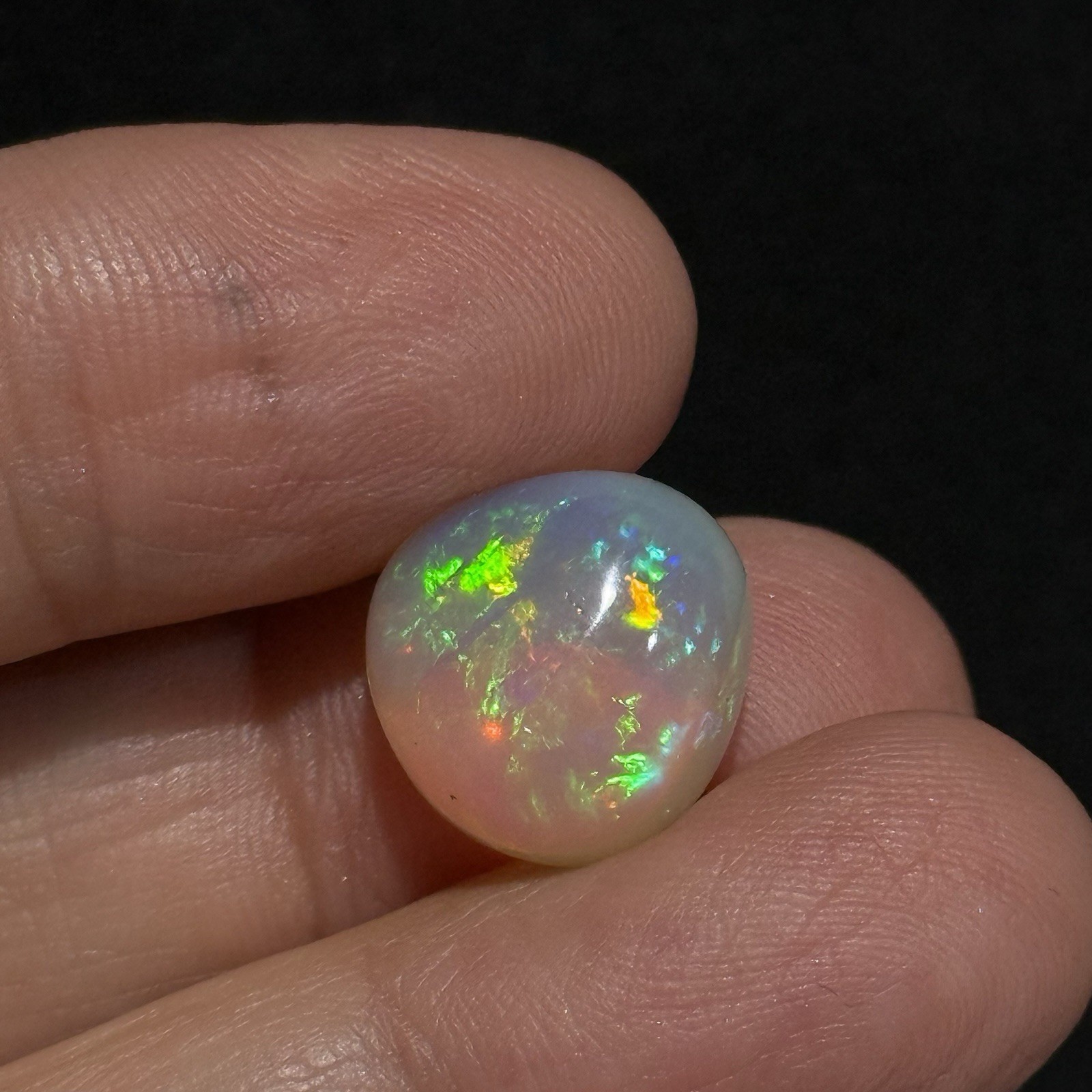 8.6ct 13.7×13.3x9mm Finest Colorful Bauble Like Ethiopian Welo Opal Cabochon