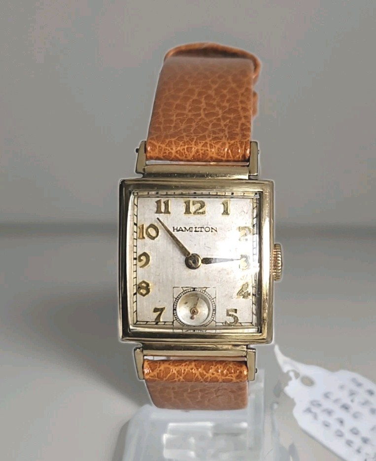 1939 Hamilton Ross Grade 982 19 Jewel Art Deco Tank Watch 14K Gold Filled…
