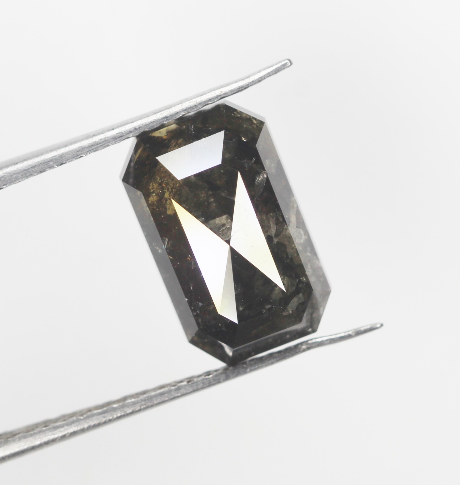 5.59 Ct Natural Loose Emerald Diamond Grey Color Emerald Shape Rustic Diamond