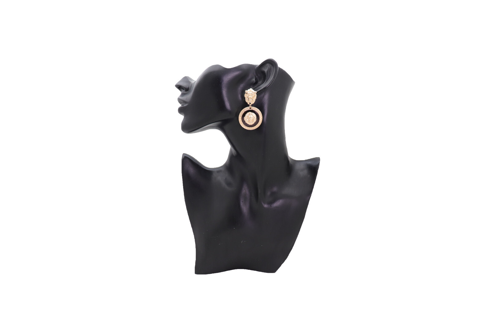 Women Special Style Earrings Set Fashion Jewelry Gold Lion Round Bling Bold Look
