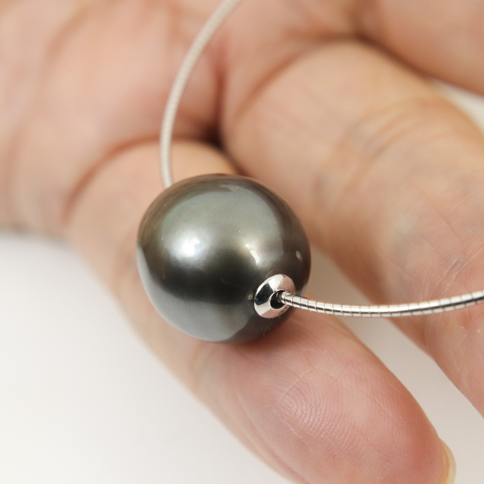 Enormous 15.2*17.8mm South Sea Tahitian Pearl Focal Bead, 18K Solid Gold #P6191