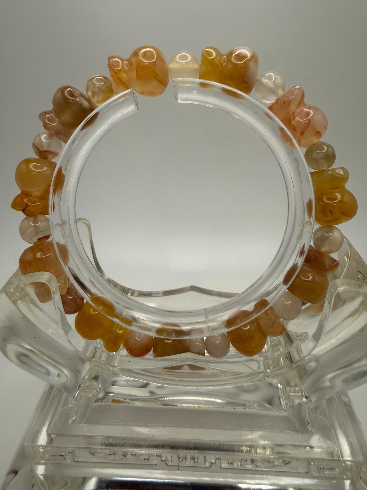 Natural Flower Agate Hulu Carving – 10mm – A5-0559