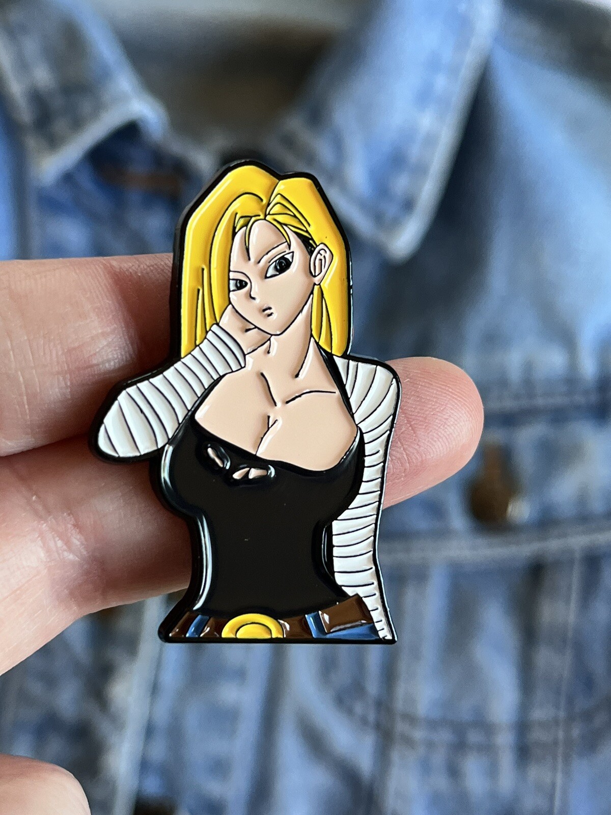 Large Android 18 Enamel Pin – Excellent Condition
