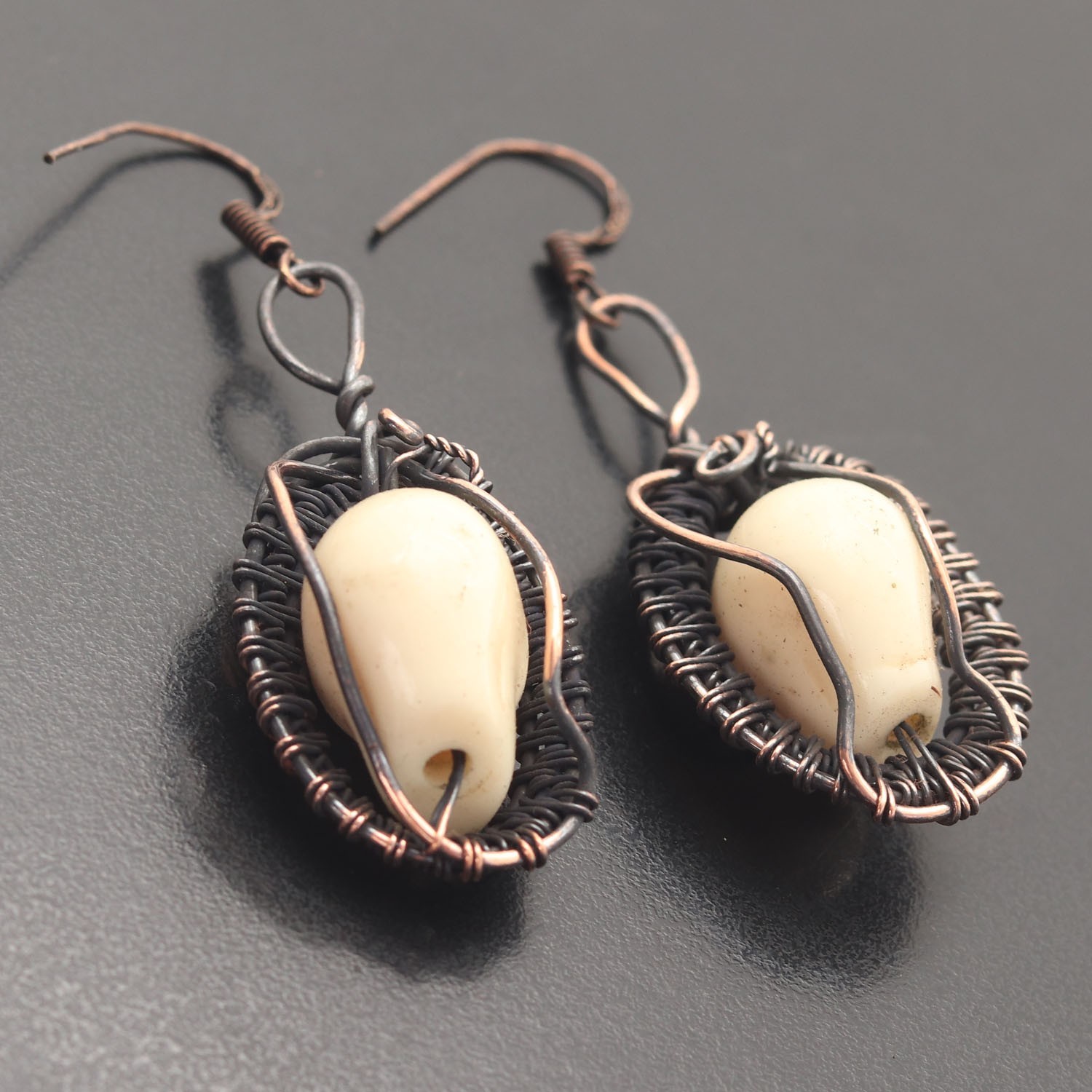 Acrylic Copper Wire Wrapped Handmade Earring Jewelry Gift For Event