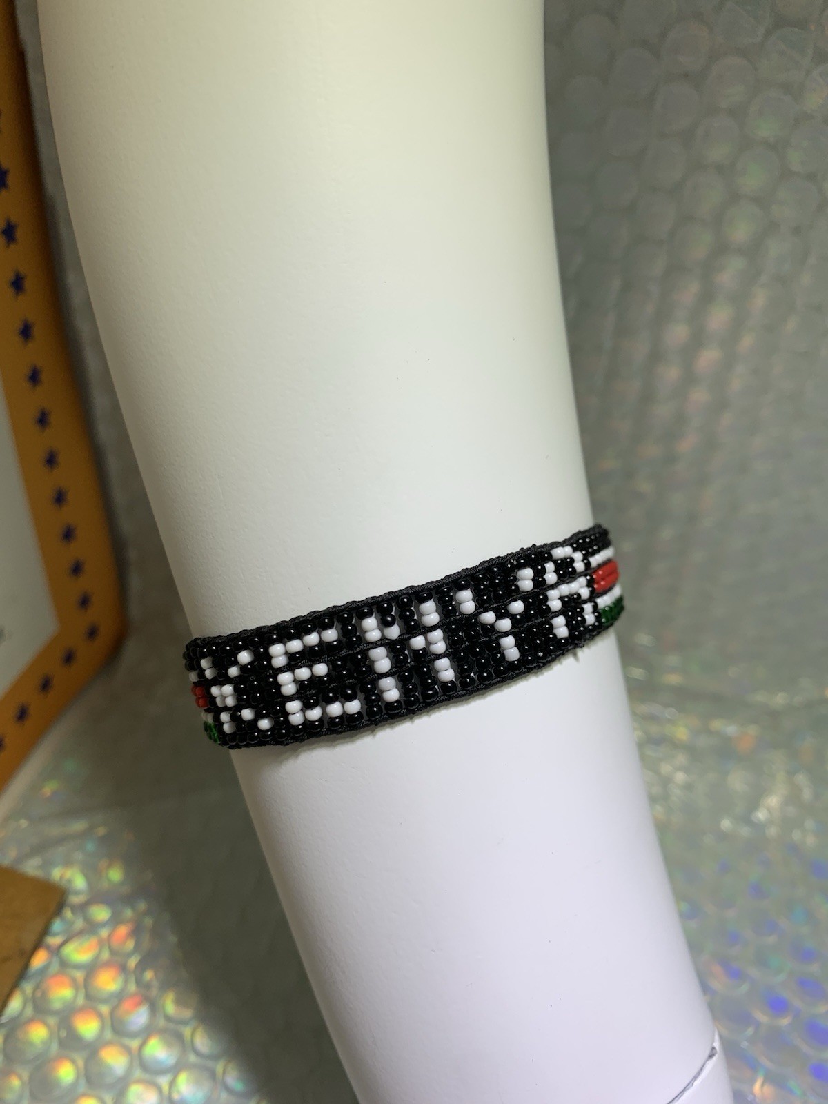 Made In Kenya Maasai Warrior Shield Colors Bracelet For Trash Litter Cleanup