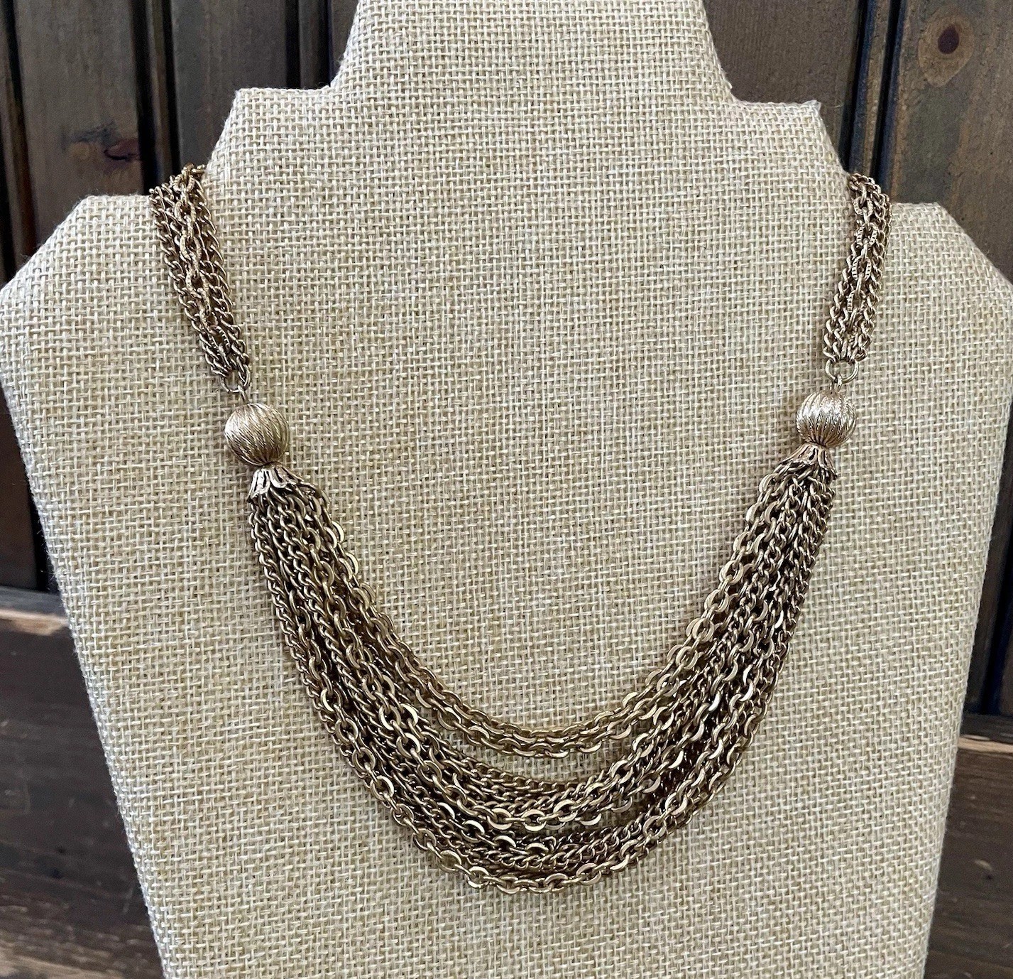 Vintage Multi-chain Gold Chain Choker Necklace With Clasp