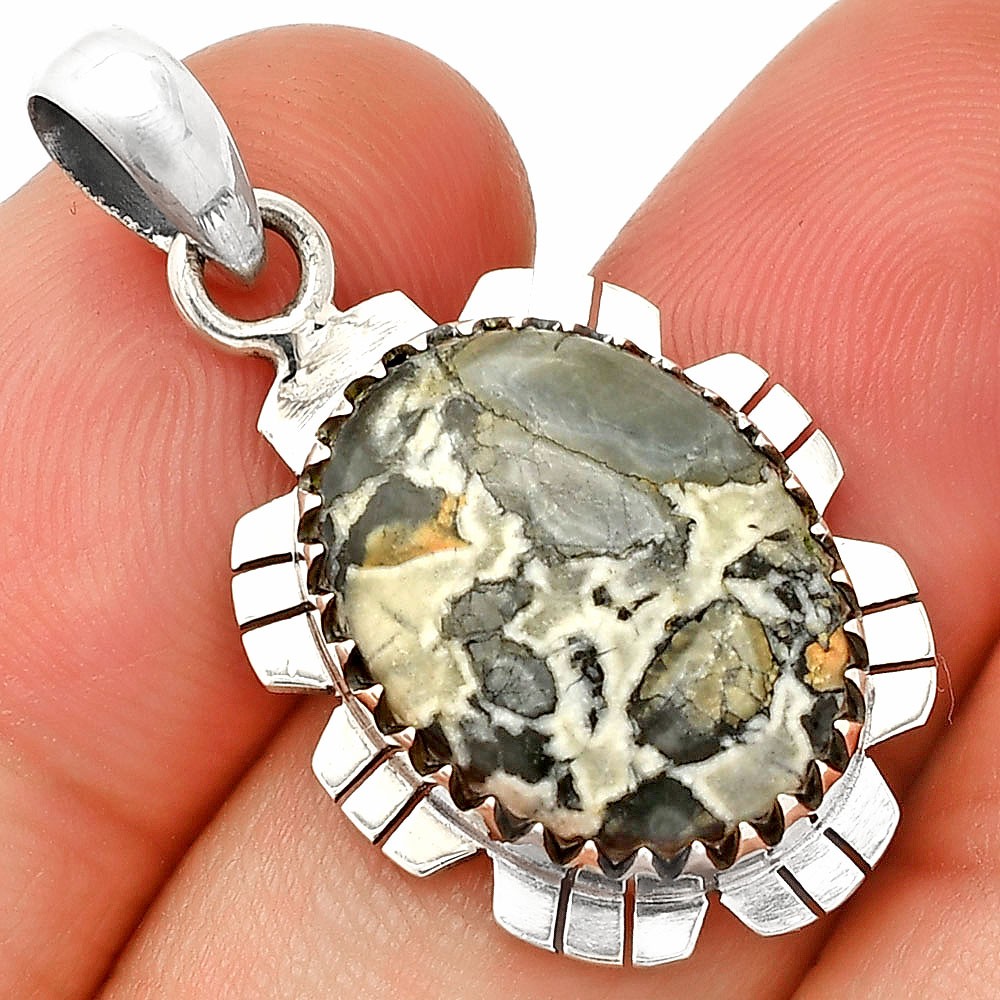 Natural Maligano Jasper – Indonesia 925 Sterling Silver Pendant Jewelry P-1347