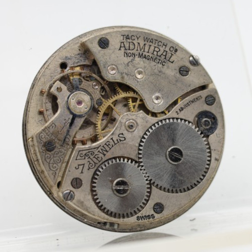 TACY ADMIRAL 7j POCKET WATCH MOVEMENT 39.7mm FOR REPAIR (HF)