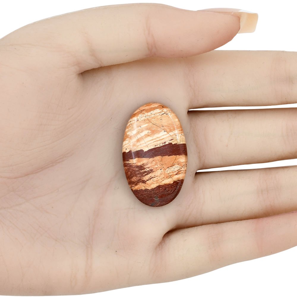 Natural Snake Skin Jasper 32.7×20.3×5.5 mm Oval Polished Gemstone LS01574-11