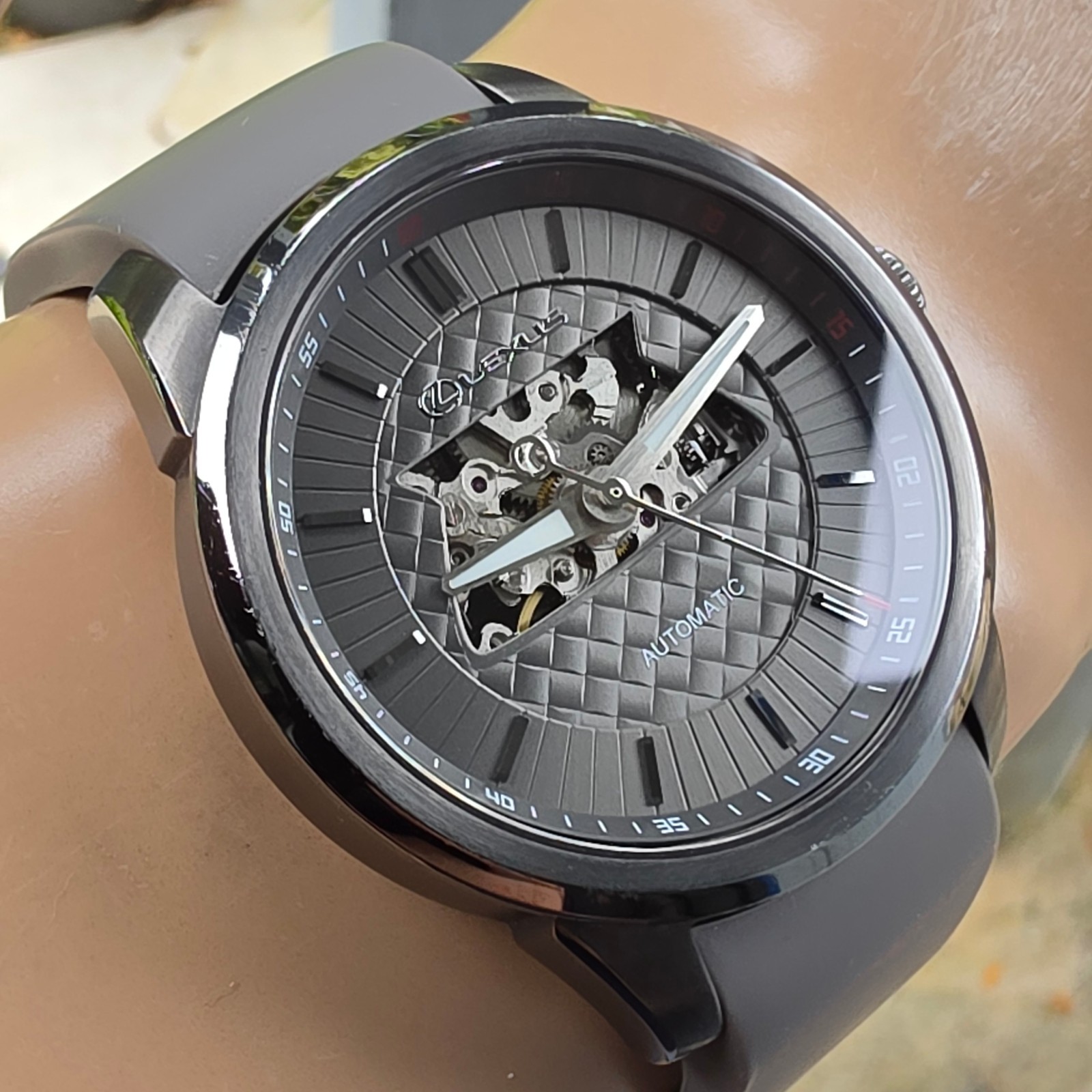 LEXUS men’s automatic watch Skeletonized dial Wheel hub back