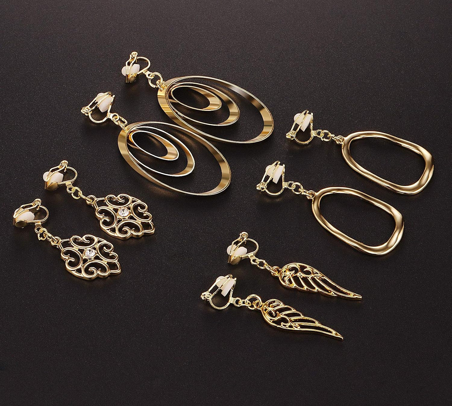 15 Pairs Gold Clip on Earrings for Women Fashion,Lightweight Fake Earrings Set