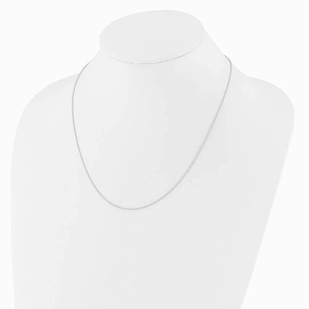 14K White Gold Adjustable 1mm Wheat Chain Necklace 22″-30″