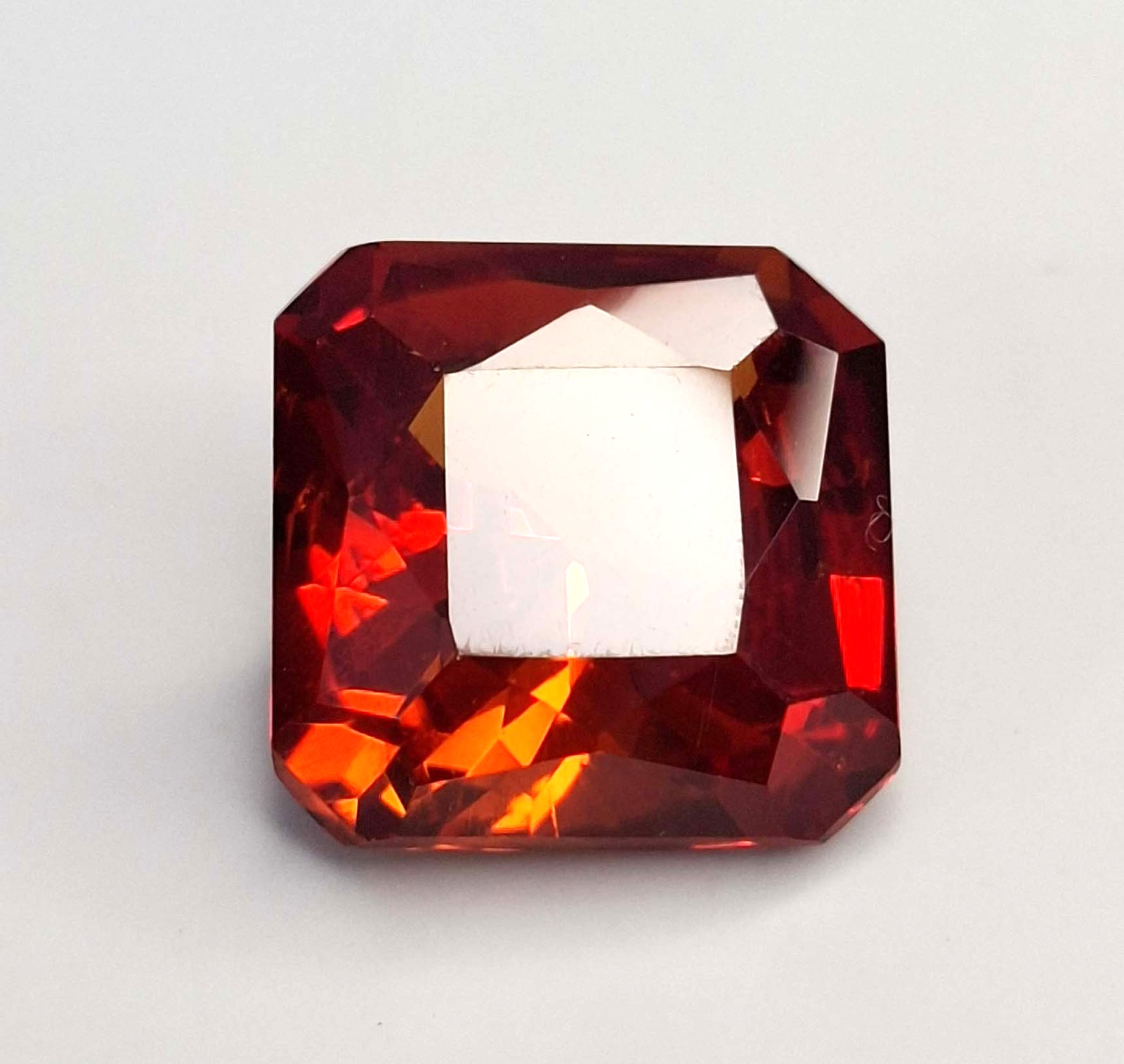 Hessonite Garnet Natural Asscher Cut 18-20 Ct Certified Loose Gemstone AB228