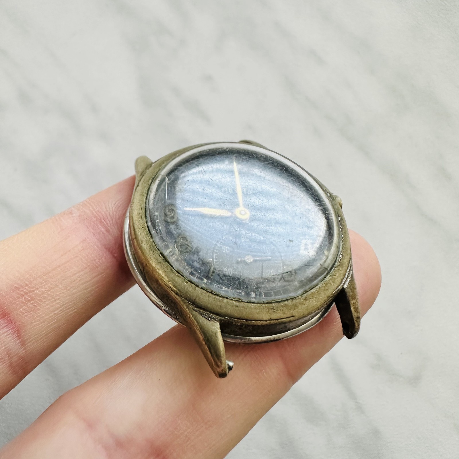 WWII RECTA no DH Military REPAIR vtg Swiss Watch ww2 40’s Mechanical Luftwaffe
