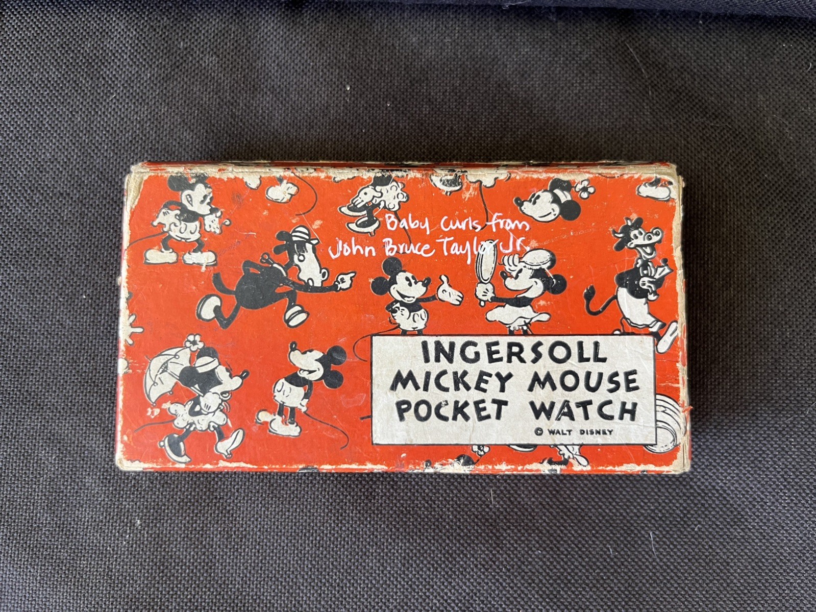 Walt Disney Ingersoll MICKEY MOUSE Pocket Watch Box Red(Used Box Only)