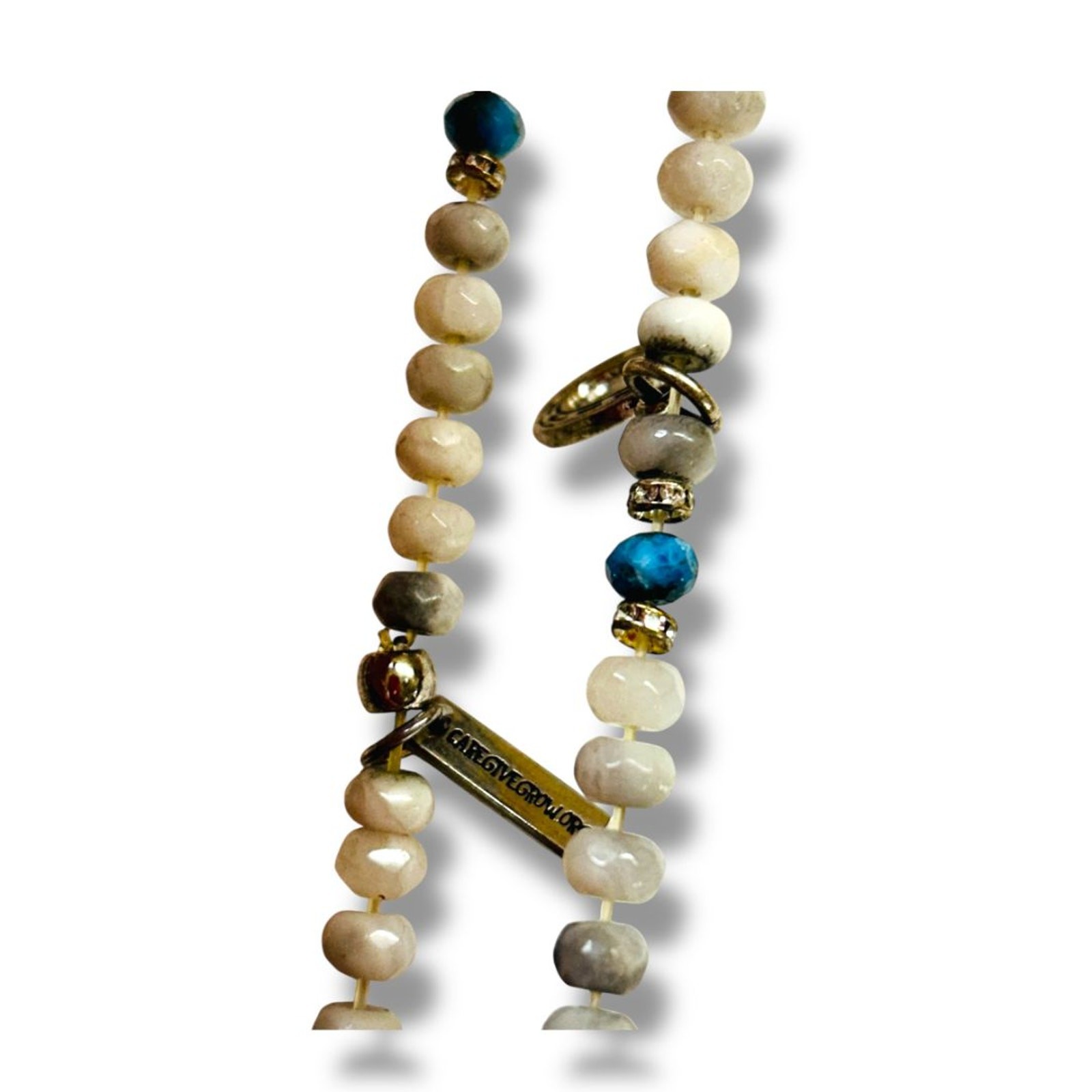 Liv N Grace Stretch Stone Beaded Bracelet Horseshoe Charm