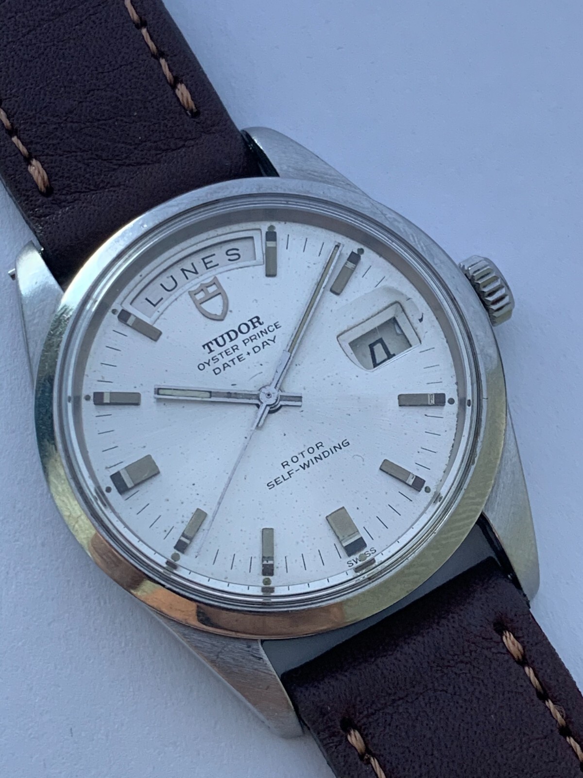 VINTAGE TUDOR JUMBO DAY DATE REF 7017/0 AUTOMATIC 38 MM SILVER DIAL FROM 1970
