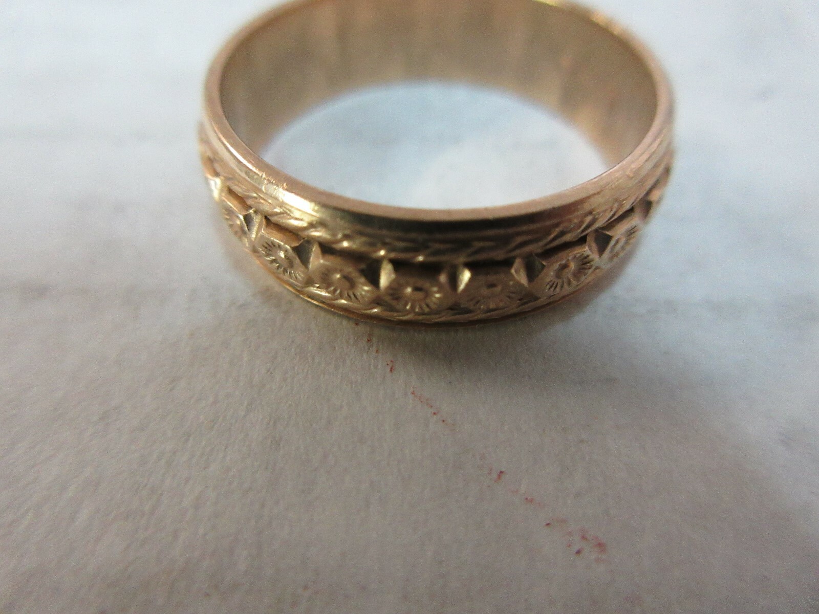 Men’s Wedding Band , 14Kt. Gold , 3/4″X3/4″ , Approx Size 11 1/2 , Weight 0.3 ou