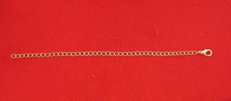 8 INCH GOLD PLATED 4MM NECKLACE EXTENDER WITH 12MM LOBSTER CLAW CLASP