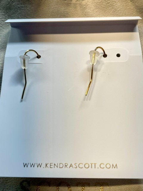 NEW Never Worn, Kendra Scott Esme Black Gold Tone Earrings with Dustbag