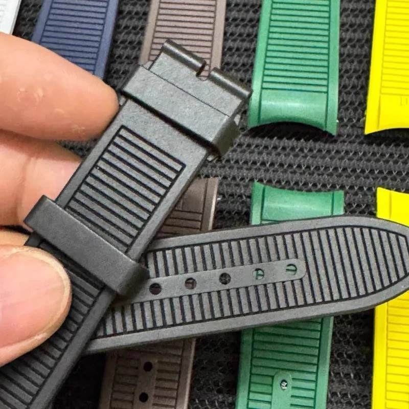 Replacement 21mm FKM Rubber Watch Strap Band Fits Piaget Polo Date 42mm