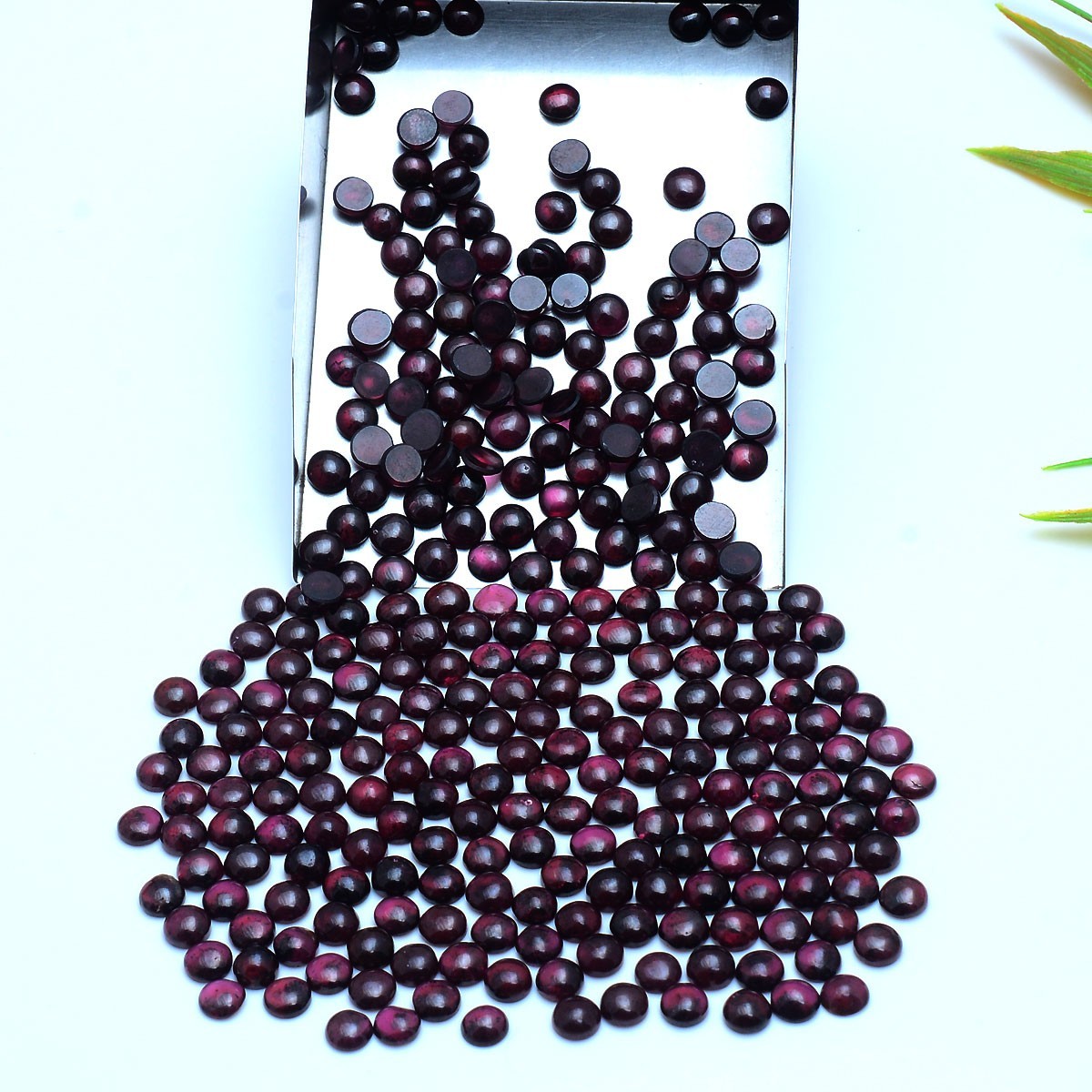 50 Pcs Natural Garnet 5mm Round Cabochon Untreated Loose Gemstones Wholesale Lot