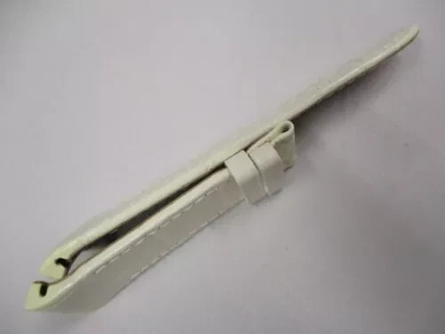 DEWITT White Genuine Leather 21mm Rounded Lug Ends x 19mm Watch Strap 110mm+70mm