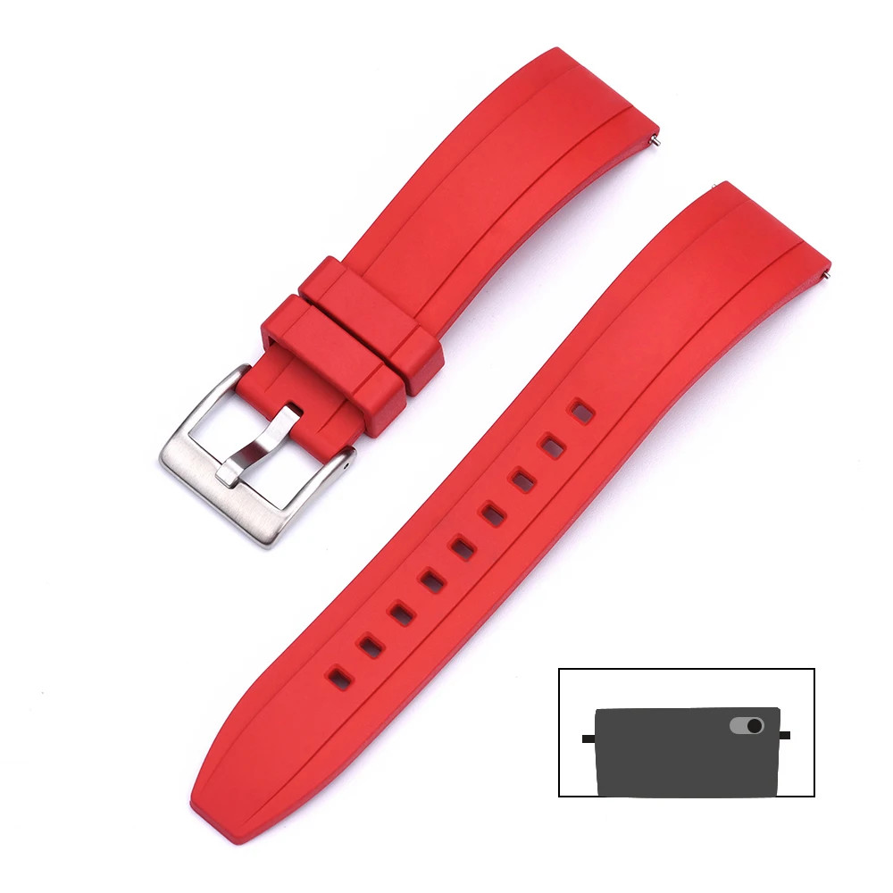 Quick Release FKM Rubber Watch Band 18 19 20 21 22 23 24mm Silicone Watch Strap