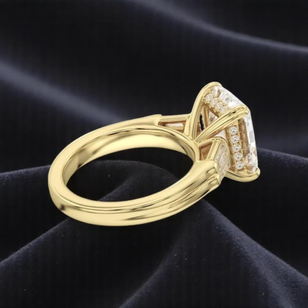 Diamond Wedding Ring IGI Certified Lab Grown 4.80 Ct Radiant Cut 14K Yellow Gold