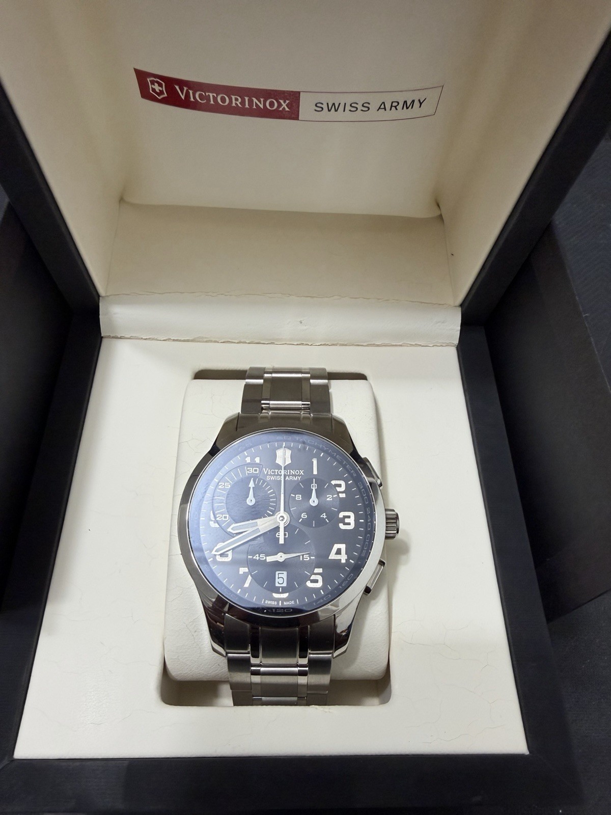 Victorinox Swiss Army Chrono Classic Blue Dial Stainless Steel Watch – Brand New