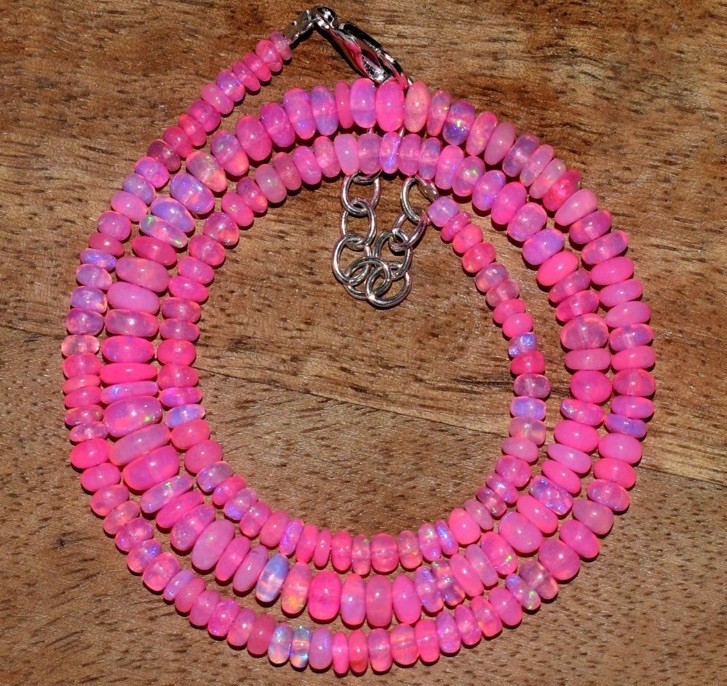 Natural Ethiopian Opal Wello Fire 3-5MM Opal Gemstone Beads Necklace
