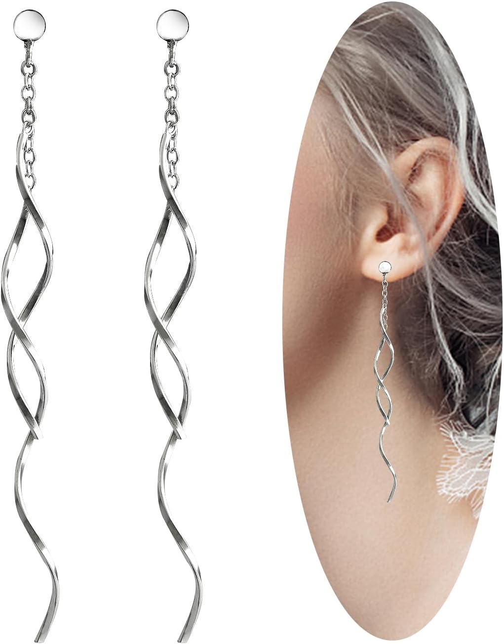 Versatile Threader Drop Earrings in Silver – Perfect Jewelry Gift for Women