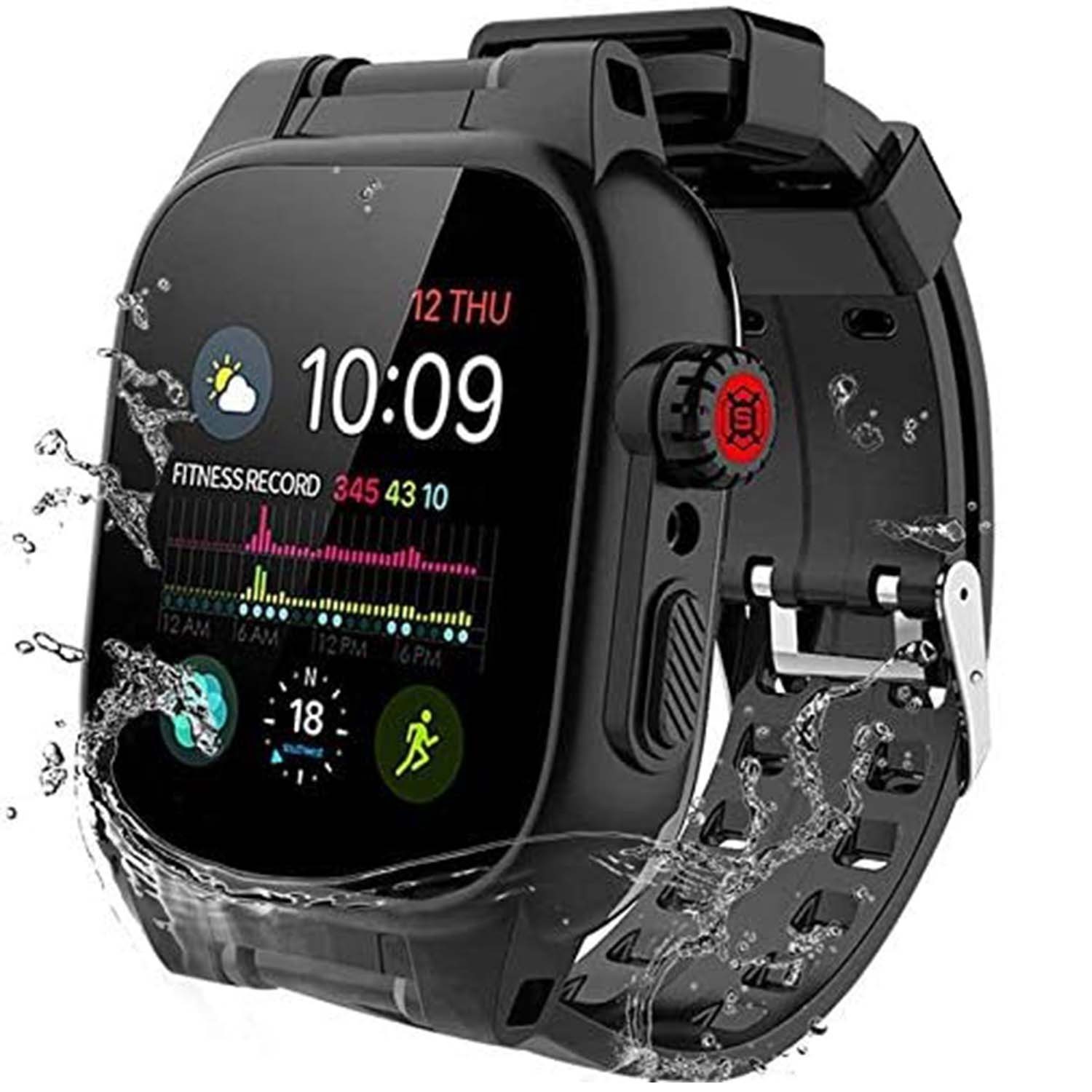 For Apple Watch Series 11 10 9 8 7 6 5 4 3Military iWatch Band Strap+Rugged Case