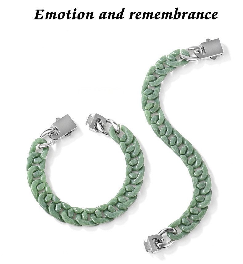 Real Natural Grade A Green Jadeite Jade 4mm Cuban Curb Link Bracelet 5.9-9.4in L