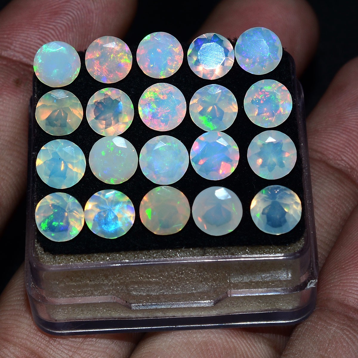 11 Pcs Natural Opal Ethiopian 6mm Top-Grade Round Flashy Colors Loose Gemstones