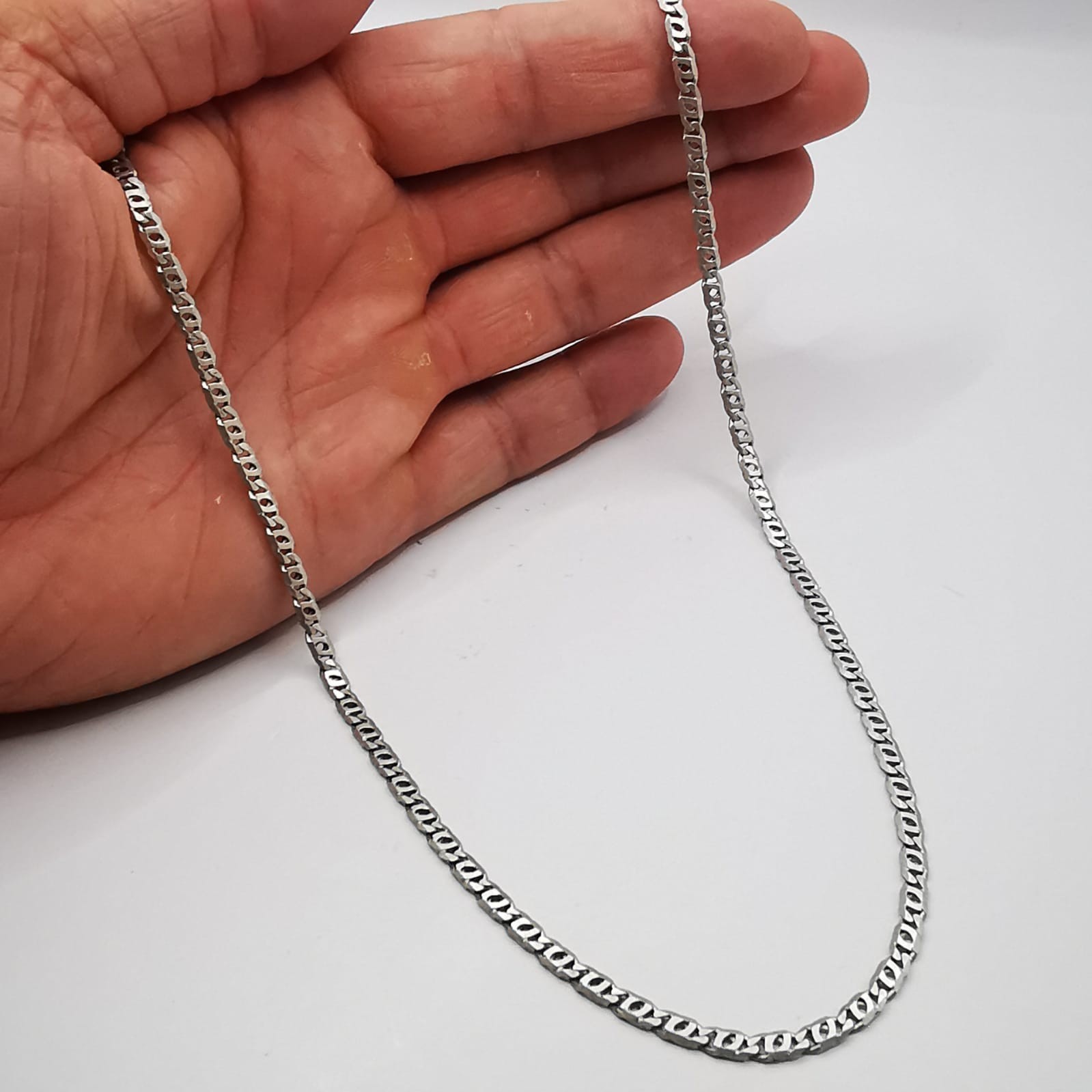 Vintage 925 Sterling Silver Chain Necklace Signed Artisan Fine Jewelry 46cm