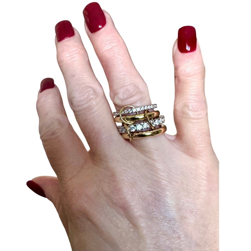 Stackable Mixed Cubic Zirconia Pave Band Ring 14k Tarnish resistant size 6